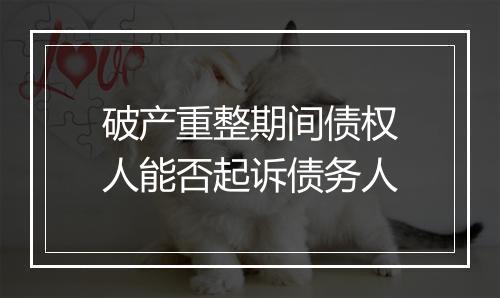 破产重整期间债权人能否起诉债务人