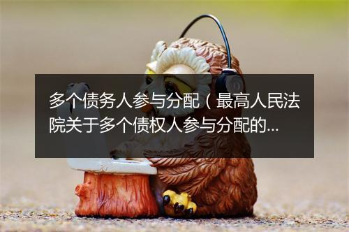 多个债务人参与分配（最高人民法院关于多个债权人参与分配的司法解释）