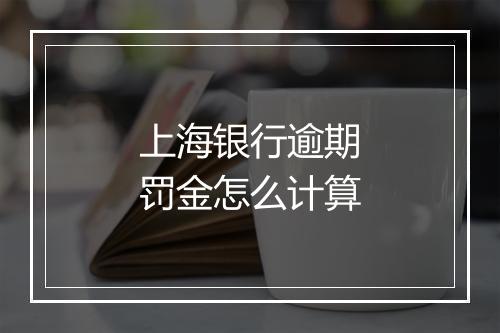 上海银行逾期罚金怎么计算