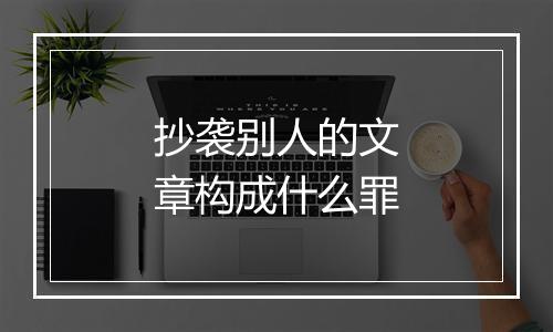抄袭别人的文章构成什么罪