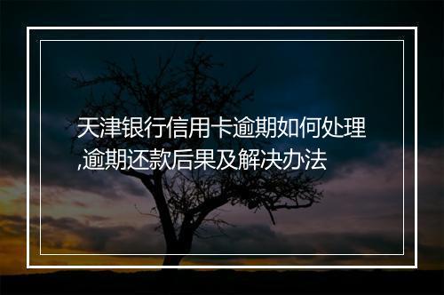 天津银行信用卡逾期如何处理,逾期还款后果及解决办法
