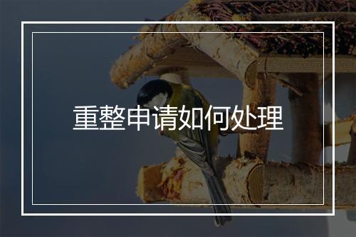 重整申请如何处理