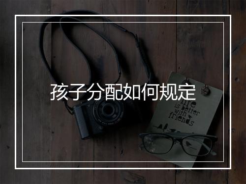 孩子分配如何规定
