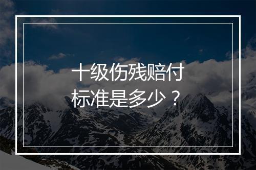 十级伤残赔付标准是多少？