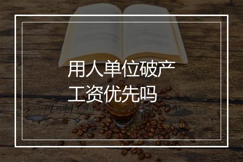 用人单位破产工资优先吗