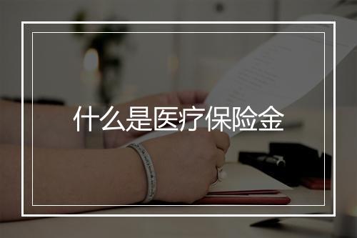 什么是医疗保险金