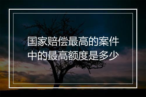 国家赔偿最高的案件中的最高额度是多少