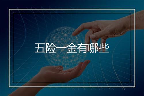五险一金有哪些