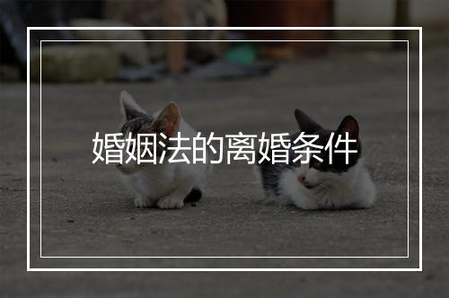 婚姻法的离婚条件