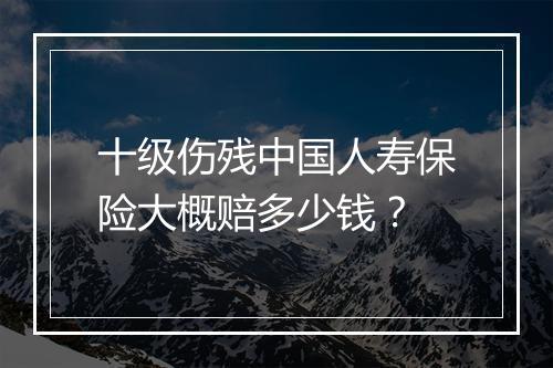 十级伤残中国人寿保险大概赔多少钱？