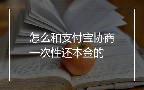 怎么和支付宝协商一次性还本金的
