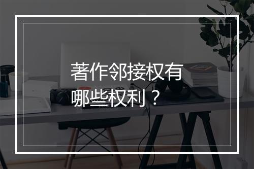 著作邻接权有哪些权利？
