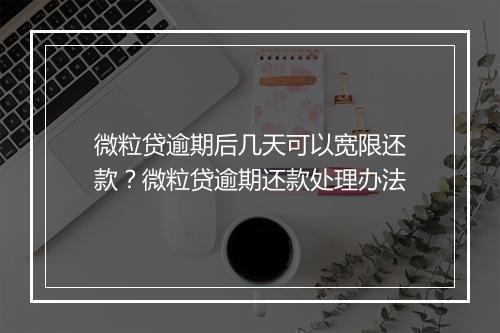 微粒贷逾期后几天可以宽限还款？微粒贷逾期还款处理办法
