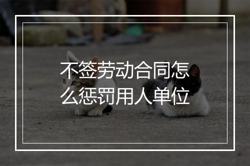 不签劳动合同怎么惩罚用人单位