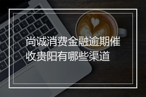 尚诚消费金融逾期催收贵阳有哪些渠道