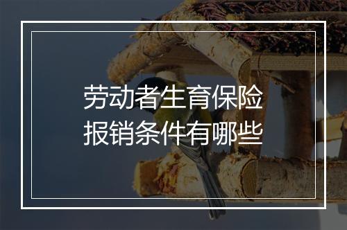 劳动者生育保险报销条件有哪些