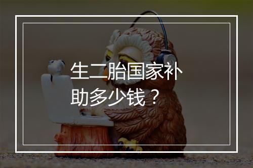 生二胎国家补助多少钱？