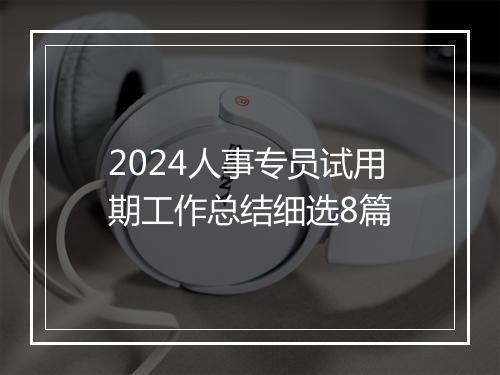 2024人事专员试用期工作总结细选8篇