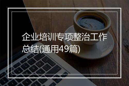 企业培训专项整治工作总结(通用49篇)