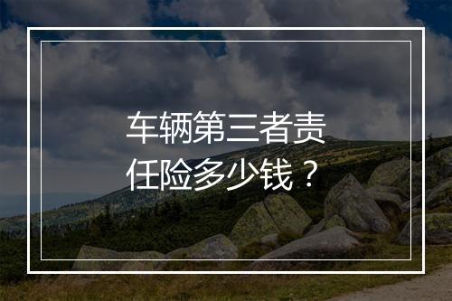 车辆第三者责任险多少钱？