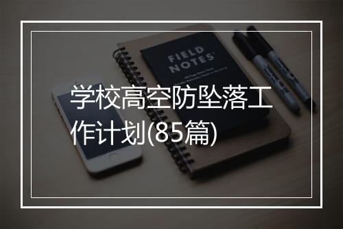 学校高空防坠落工作计划(85篇)