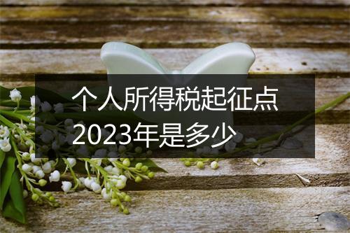 个人所得税起征点2023年是多少