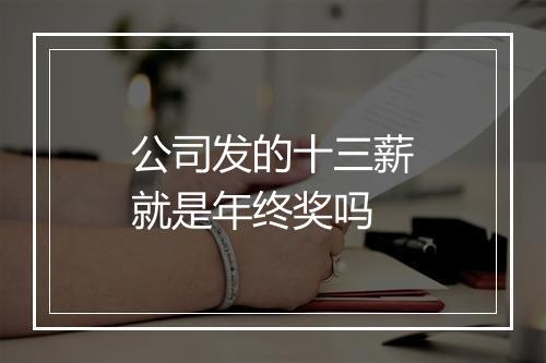 公司发的十三薪就是年终奖吗