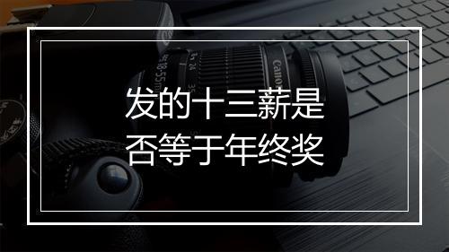 发的十三薪是否等于年终奖