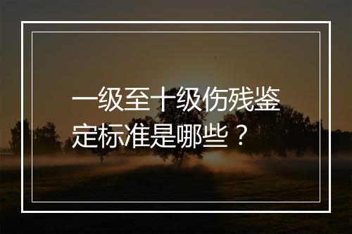 一级至十级伤残鉴定标准是哪些？