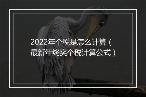 2022年个税是怎么计算（最新年终奖个税计算公式）