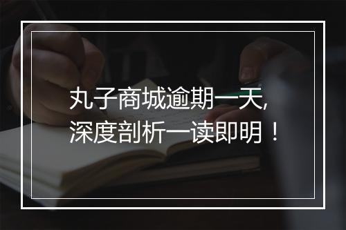 丸子商城逾期一天,深度剖析一读即明！