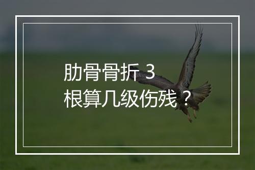 肋骨骨折 3 根算几级伤残？