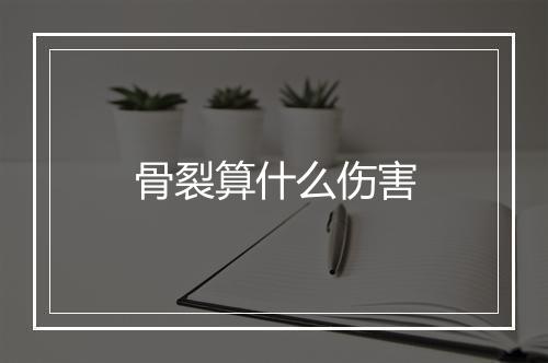 骨裂算什么伤害