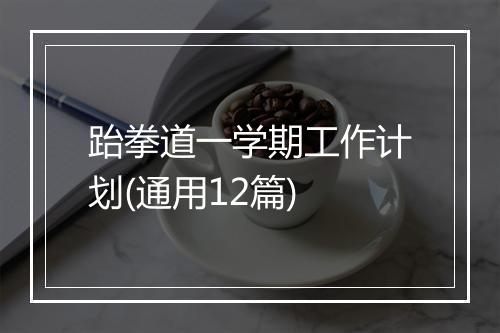 跆拳道一学期工作计划(通用12篇)