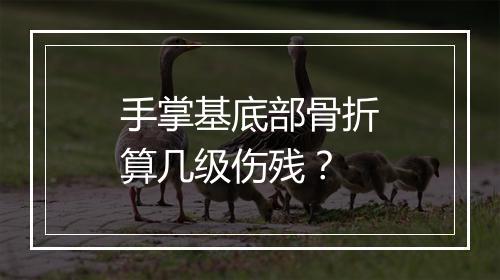 手掌基底部骨折算几级伤残？