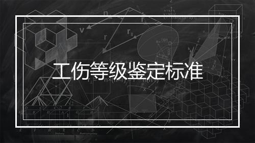 工伤等级鉴定标准