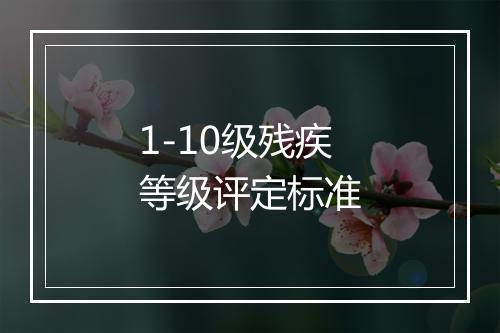 1-10级残疾等级评定标准