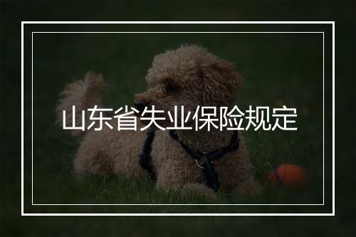 山东省失业保险规定