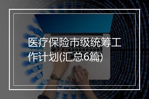 医疗保险市级统筹工作计划(汇总6篇)