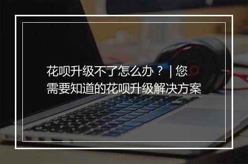 花呗升级不了怎么办？ | 您需要知道的花呗升级解决方案