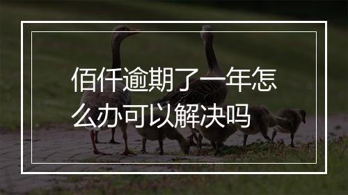 佰仟逾期了一年怎么办可以解决吗
