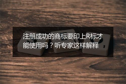 注册成功的商标要印上R标才能使用吗？听专家这样解释
