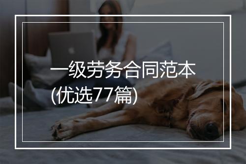 一级劳务合同范本(优选77篇)