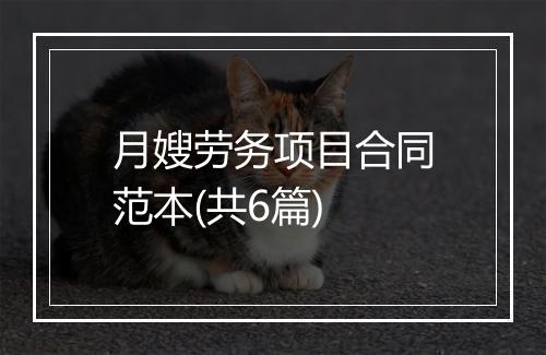月嫂劳务项目合同范本(共6篇)