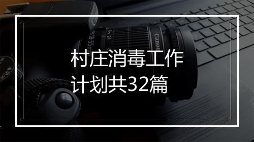 村庄消毒工作计划共32篇