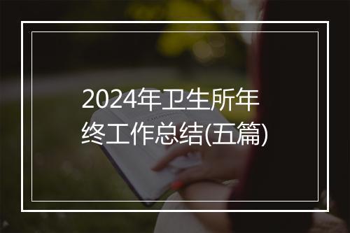 2024年卫生所年终工作总结(五篇)