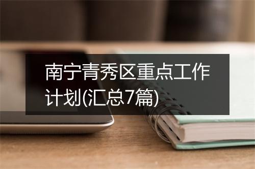 南宁青秀区重点工作计划(汇总7篇)