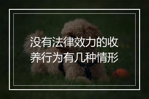 没有法律效力的收养行为有几种情形