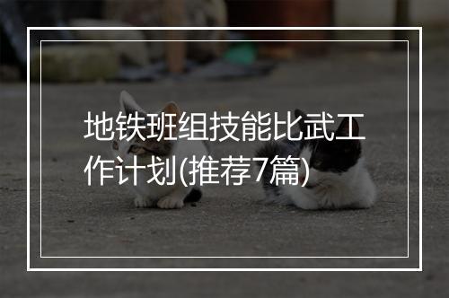 地铁班组技能比武工作计划(推荐7篇)