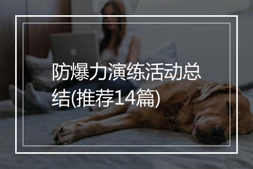 防爆力演练活动总结(推荐14篇)